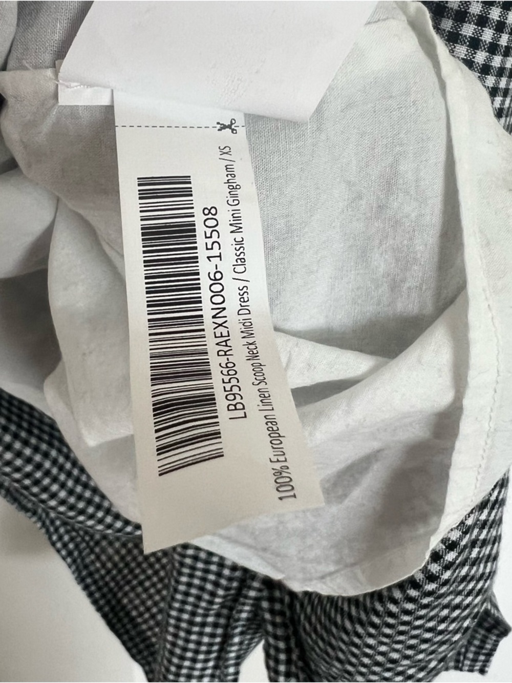 Quince European Linen Scoop Neck Midi Dress Classic Mini Gingham XS - Picture 5 of 6